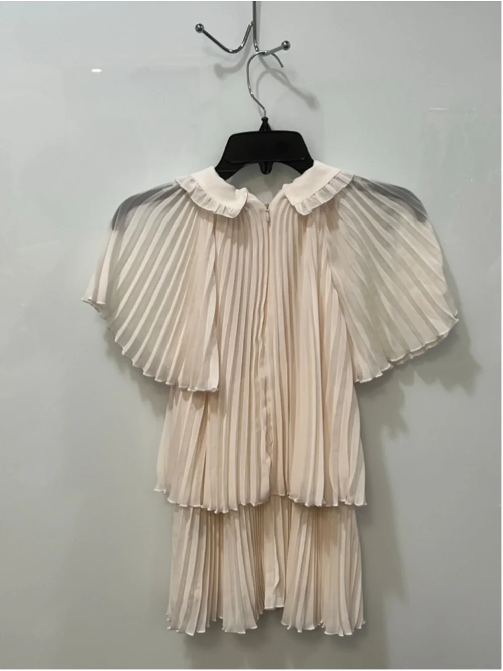 Reiss Girls Nadia Pleaded Collar Tiered Dress|Ivory|4-5Y|NWT|